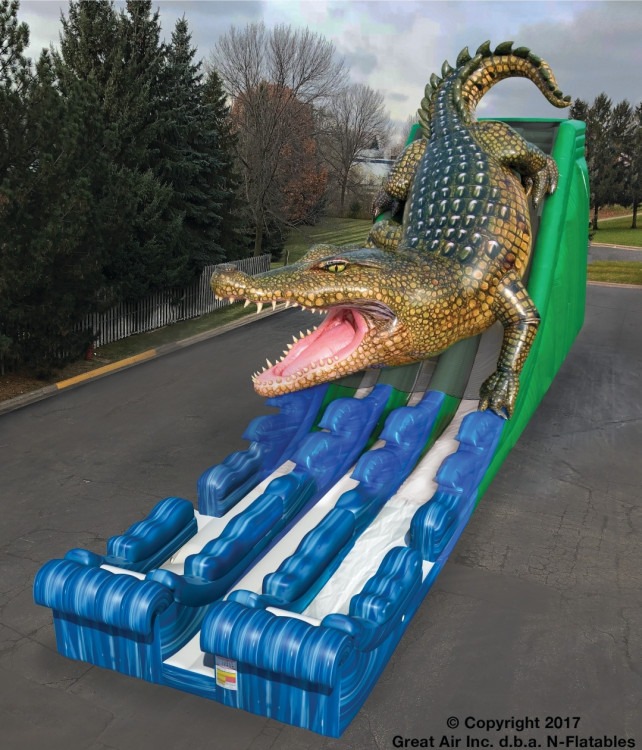 20' King Croc Dual Lane Slide (Wet or Dry)